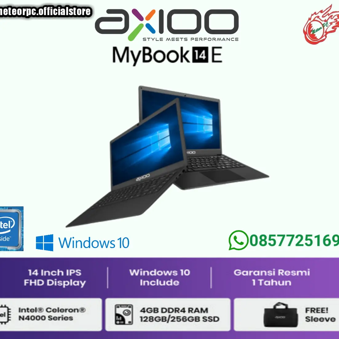 Axioo 14e n4020 4GB/128 ssd/dos/14"inchi/gray