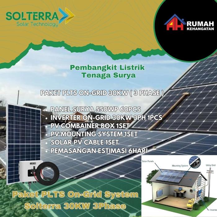 Jual PAKET PLTS 30KW ON-GRID 3PHASE SOLTERRA/ Photo Voltaic/ SOLAR CELL ...