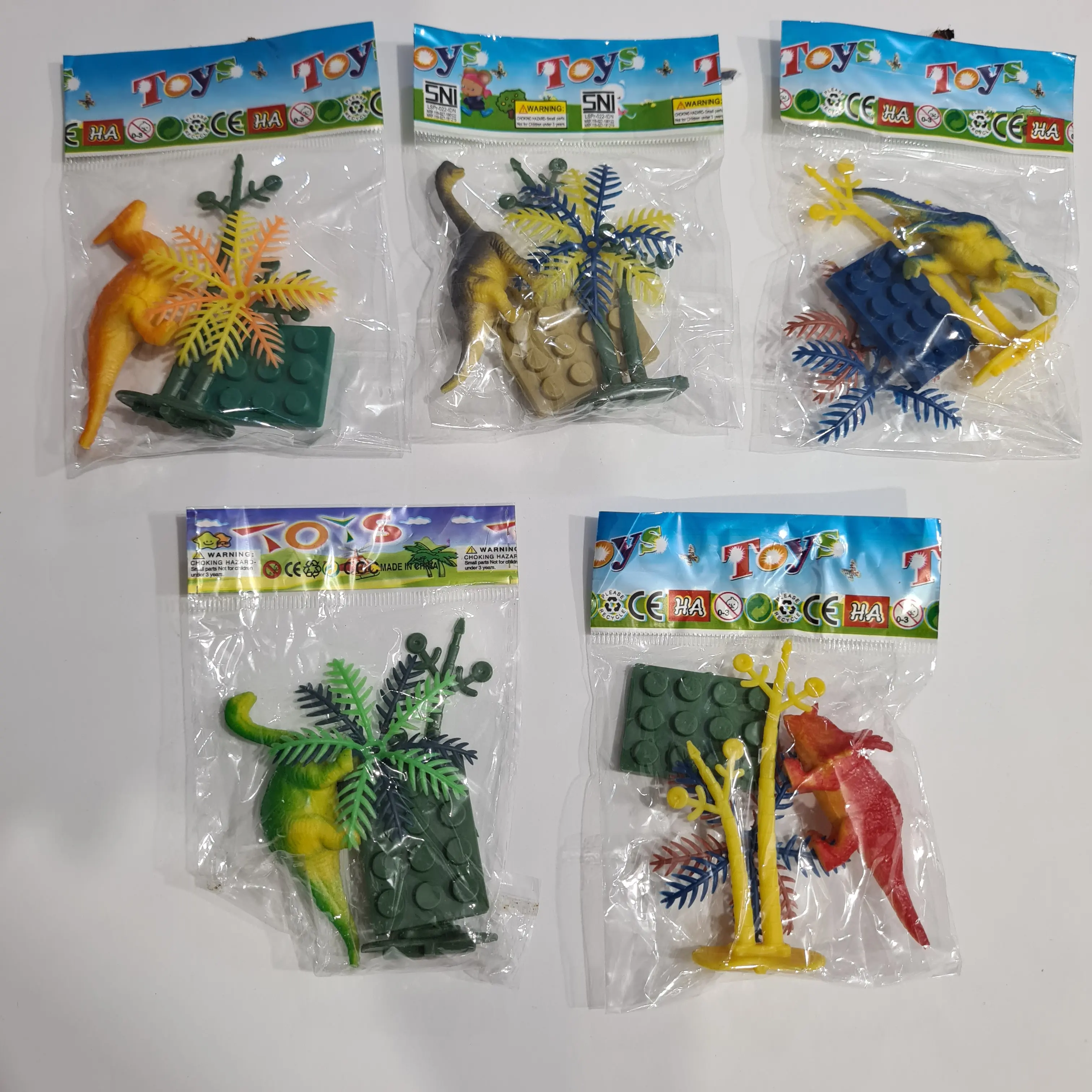 Mainan Miniatur Dinosaurus Set Tanaman Kecil Satuan HA