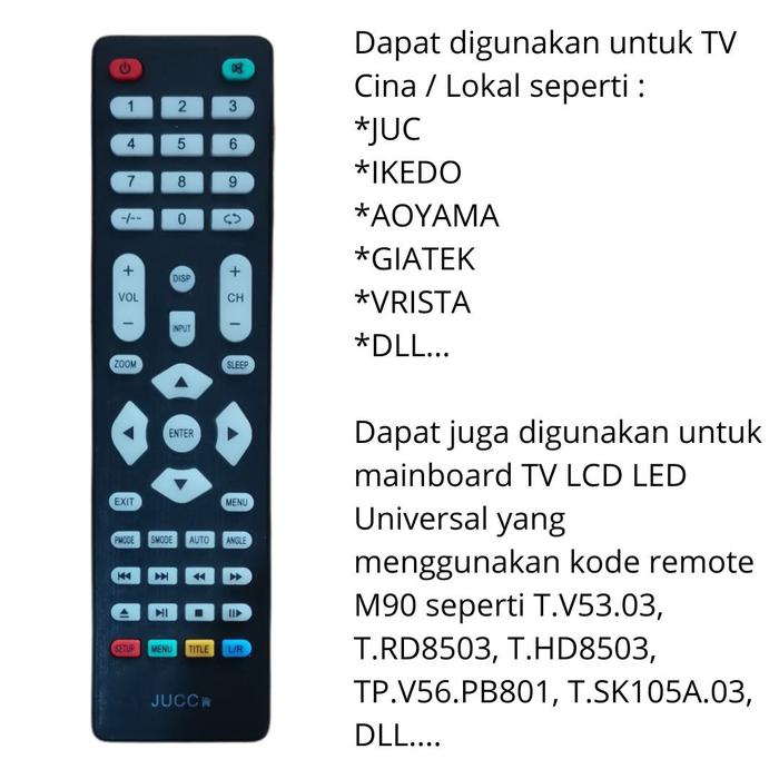 Gambar M90 Remote Control LCD LED TV JUC IKEDO VRISTA AOYAMA TV CINA LOKAL dari Sukma Jaya Elektronik Kota Semarang Tokopedia
