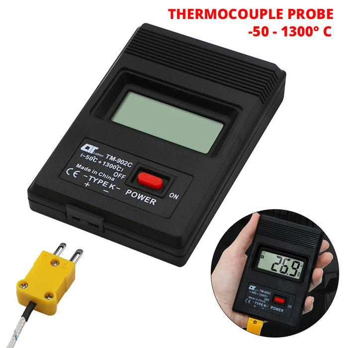 Gambar K TYPE DIGITAL LCD THERMOMETER DENGAN THERMOCOUPLE PROBE -50 S/D 1300 DERAJAT C dari aganshop Kab. Sleman Tokopedia