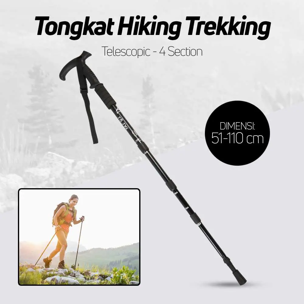 Tongkat Hiking Trekking mendaki Telescopic 4 Section - E4102
