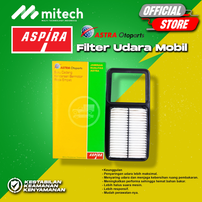 Gambar FILTER UDARA / AIR FILTER ASPIRA AYLA 1.300CC AGYA 1.300CC 17801-BZ100 dari MITECH IDN Kota Tangerang Selatan Tokopedia