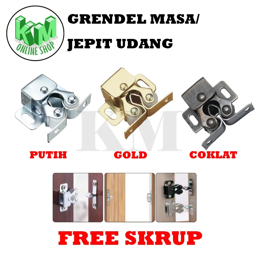Capit Udang Jepit Pintu Lemari Roller Catches Keces, Free Skrup
