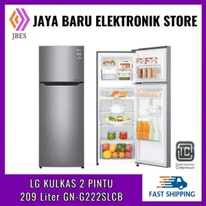 LG GN-G222SLCB KULKAS 2 PINTU 209L SMART INVERTER DOOR COOLING GNG222