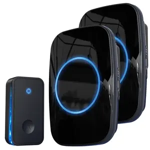 MORE Bel Pintu 1 Self Powered Remote & 2 Receiver Waterproof Wireless DoorBell Door Bell Chime Ring No Battery Electric | 2.022.0232 | ML003-B-12EU