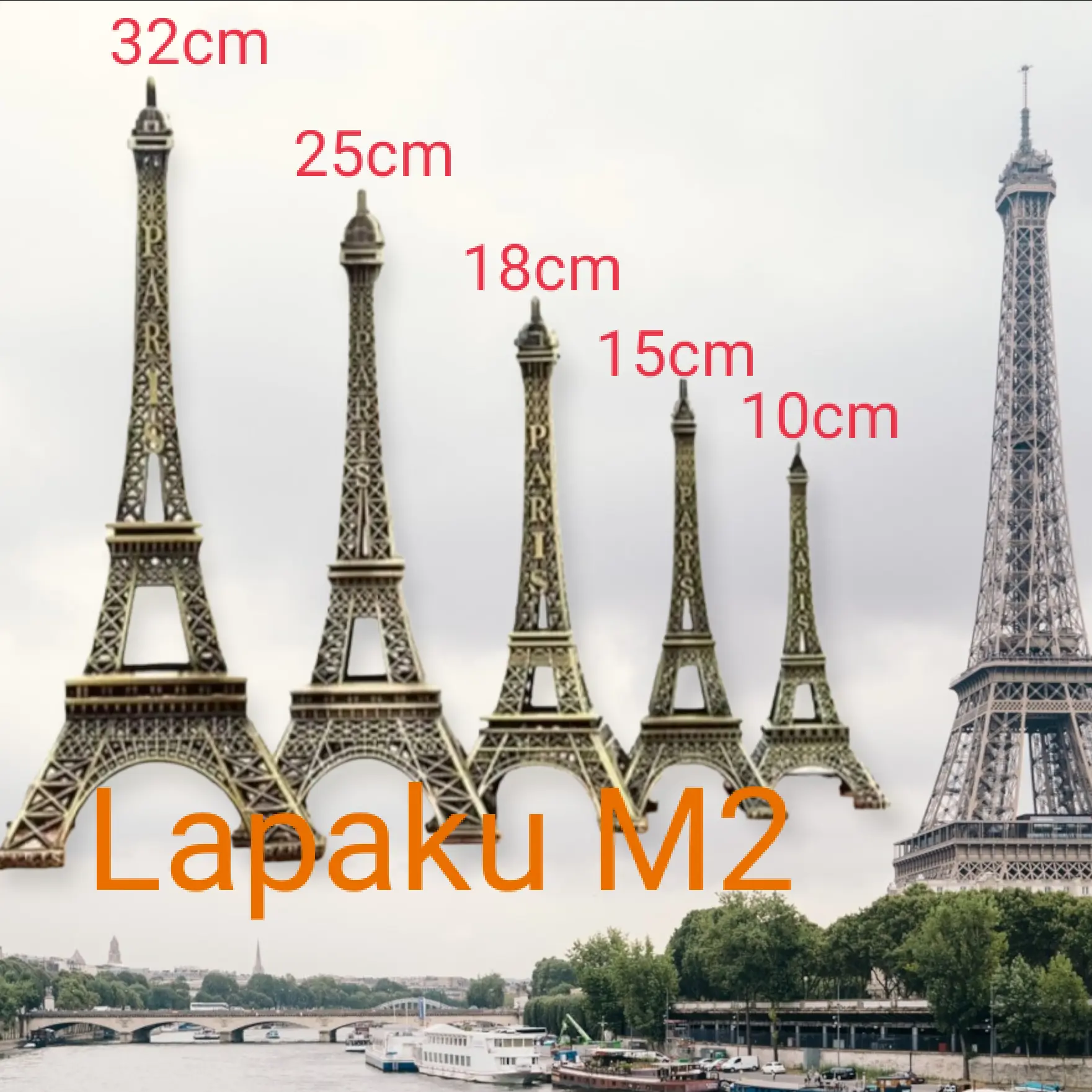 Miniatur Menara Eiffel Paris 10.15.18.25.32cm