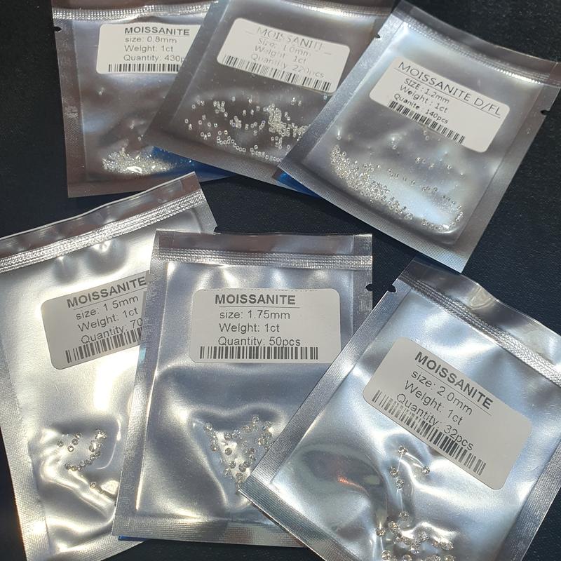 Diamond Moissanite Tabur White Round Cut 1 Pak Ukuran Pilihan 1