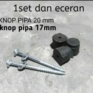 accesoris jemuran knop 20 Mili + ring dan sekrup 8x3"