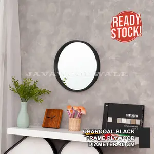 Round Mirror Wastafel Cermin Bulat Kamar Mandi Cermin Bulat Plywood