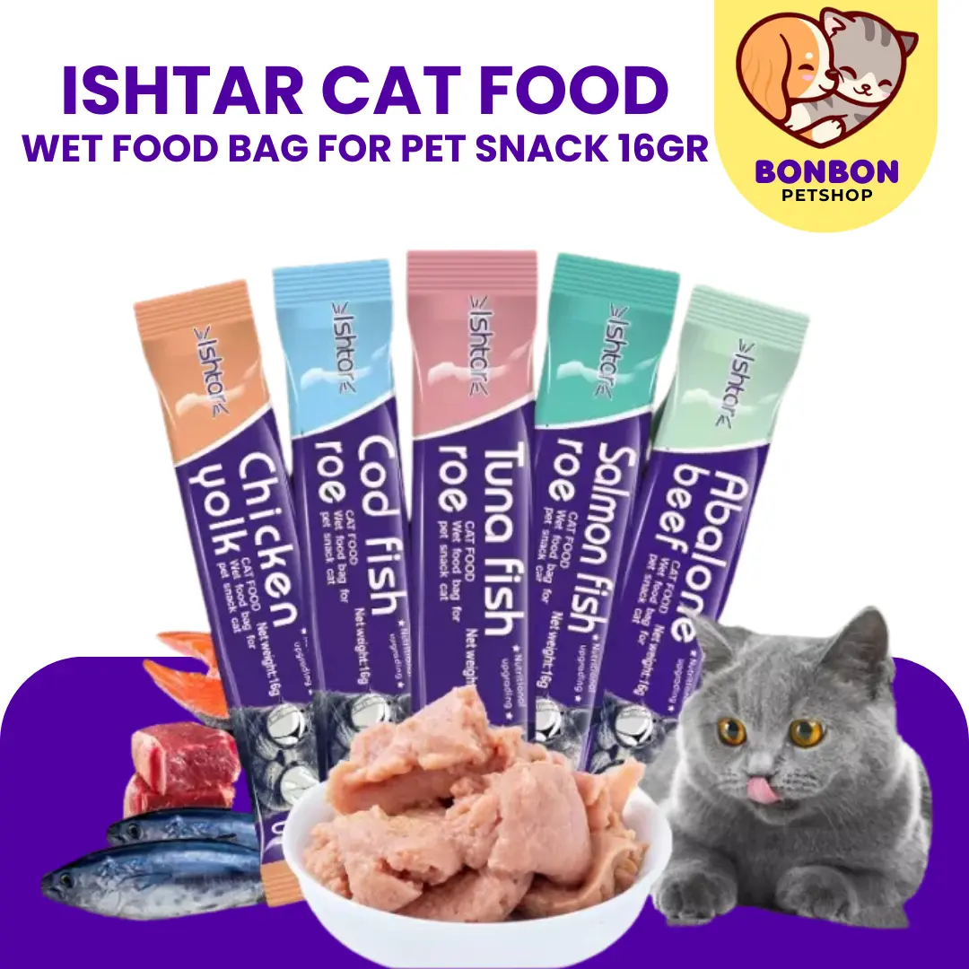 Ishtar Creamy Treats Wet Food Snack Cat Strips Makanan Basah Kucing