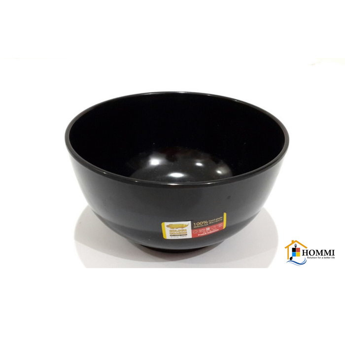 Gambar Mangkok Melamin Hitam 7 inch Golden Dragon W0807 dari Hommi.Mart Kota Bandung Tokopedia