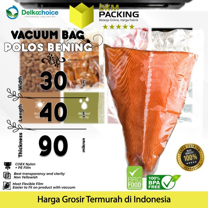 Gambar Plastik Vacuum Bag POLOS 30x40cm DELKOCHOICE TEBAL Sealer Makanan dari dkm packing Kota Tangerang Selatan Tokopedia