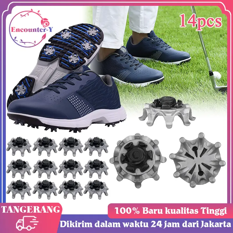 Golf Shoes Spike 14pcs Spike Sepatu Golf Anti Slip Studs Shoe Spikes