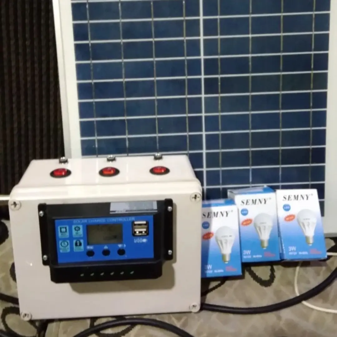 Paket portable Solar power home system 12v DC 20 Ah, 200watt,