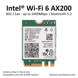 Intel WiFi 6 AX200 Wireless Card Bluetooth 5 AX M.2 NGFF AX200NGW