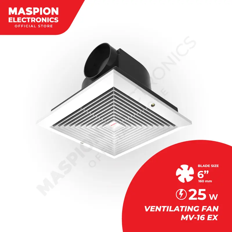 Exhaust Fan/Kipas Hisap Plafon MASPION MV 16 EX 6 Inch/16 CM 1