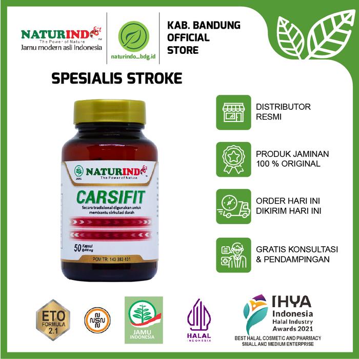 Gambar Obat Herbal Pembersih Pembuluh Darah Pasca Stroke Naturindo CARSIFIT dari Jamu Modern Naturindo Kab. Bandung Tokopedia