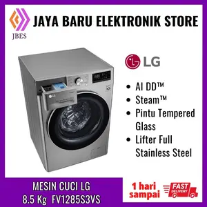 LG FV1285S3VS MESIN CUCI FRONT LOAD 8.5KG AI DD Steam / FV1285S3WS
