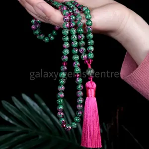 Kalung Tasbih Meditasi 108 Batu Ruby Zoisite Tanzania