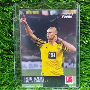 Kartu bola Erling Haaland Borussia Dortmund Stadium Club Chrome 2022