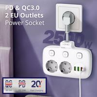 Gambar LDNIO Power Socket SE2435 2 EU Power Strip 4 Port USB PD 20W & QC3.0 - SE2435 dari WEKOI Indonesia Kota Tangerang 3 Tokopedia