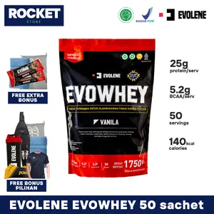 EVOLENE Evowhey Whey Protein Isolate & Concentrate 50 serving - Suplemen Fitness