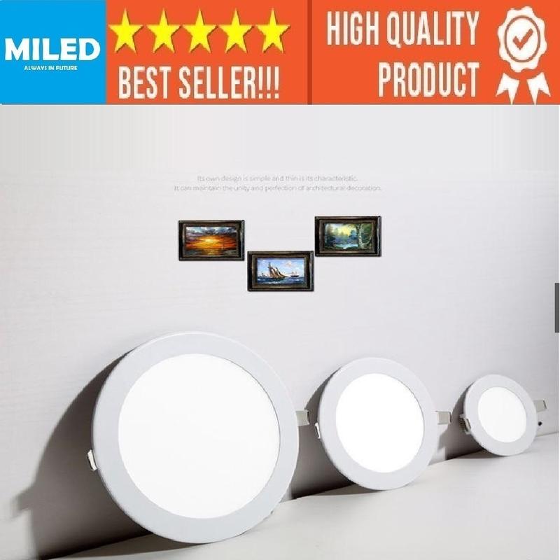 DOWNLIGHT LED BULAT RATA PLAFON 3W 6W 12W 18W CAHAYA PUTIH/KUNING- 3000K/6500K LAMPU PLAFON BULAT 1