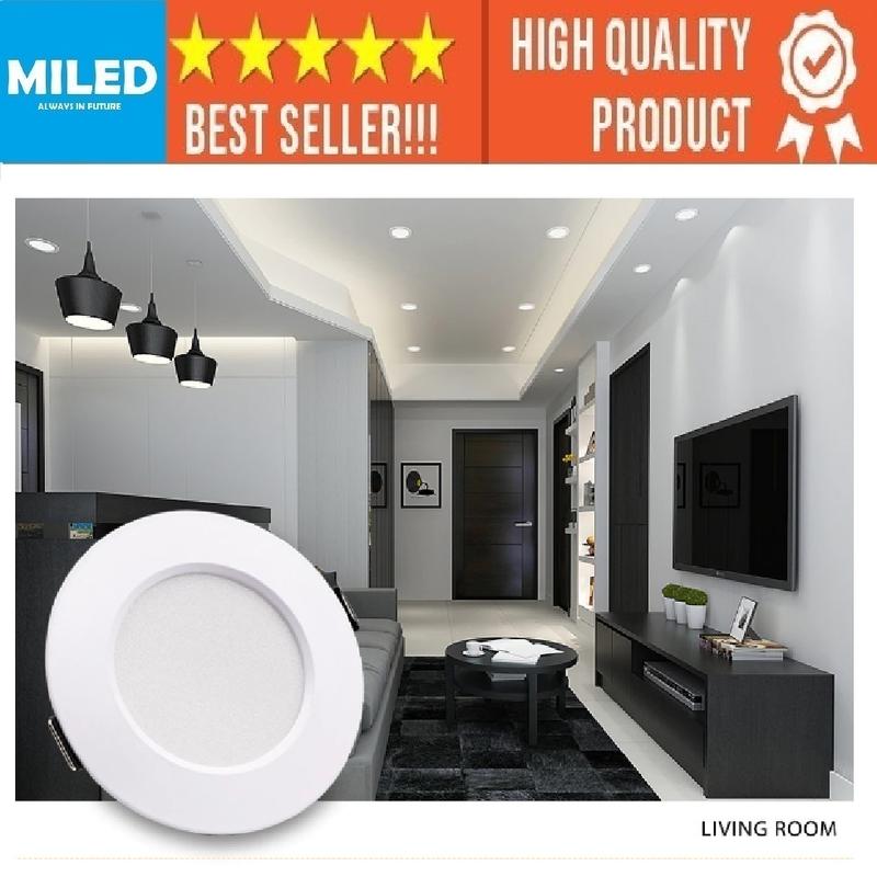 DOWNLIGHT LED BULAT RATA PLAFON 3W 6W 12W 18W CAHAYA PUTIH/KUNING- 3000K/6500K LAMPU PLAFON BULAT 3