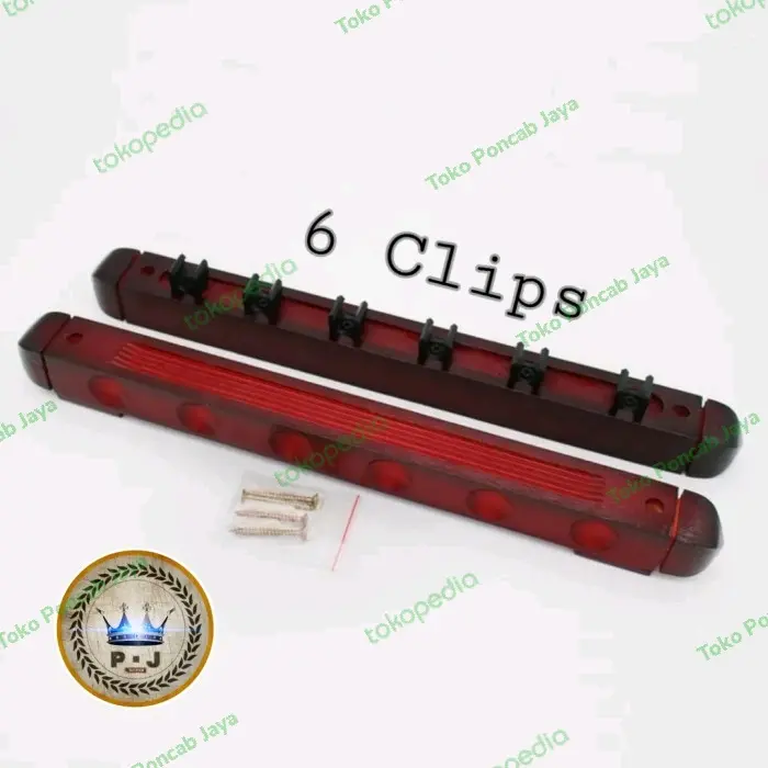 Billiard Stick Wooden Wall Rack | Rak Dinding Stik Billiard | 6 Clips 1