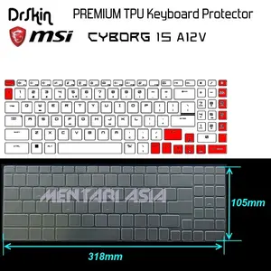 Keyboard Protector MSI CYBORG 15 A12V - DrSkin Premium TPU