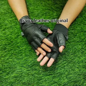 Sarung Tangan Motor Pria Kulit Asli Domba Model Setengah Jari New
