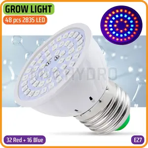 LED Plant Grow Light, E27, 48 LED R+B, 2835 SMD - Lampu Tanaman