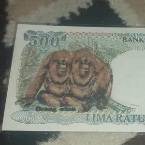 uang Rp500 monyet kembar thn 1991