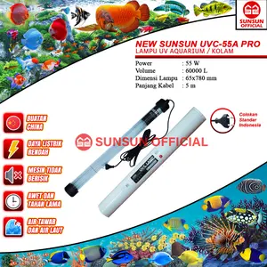 NEW SUNSUN UVC 55A/75A PRO UV Lamp Kolam Aquarium