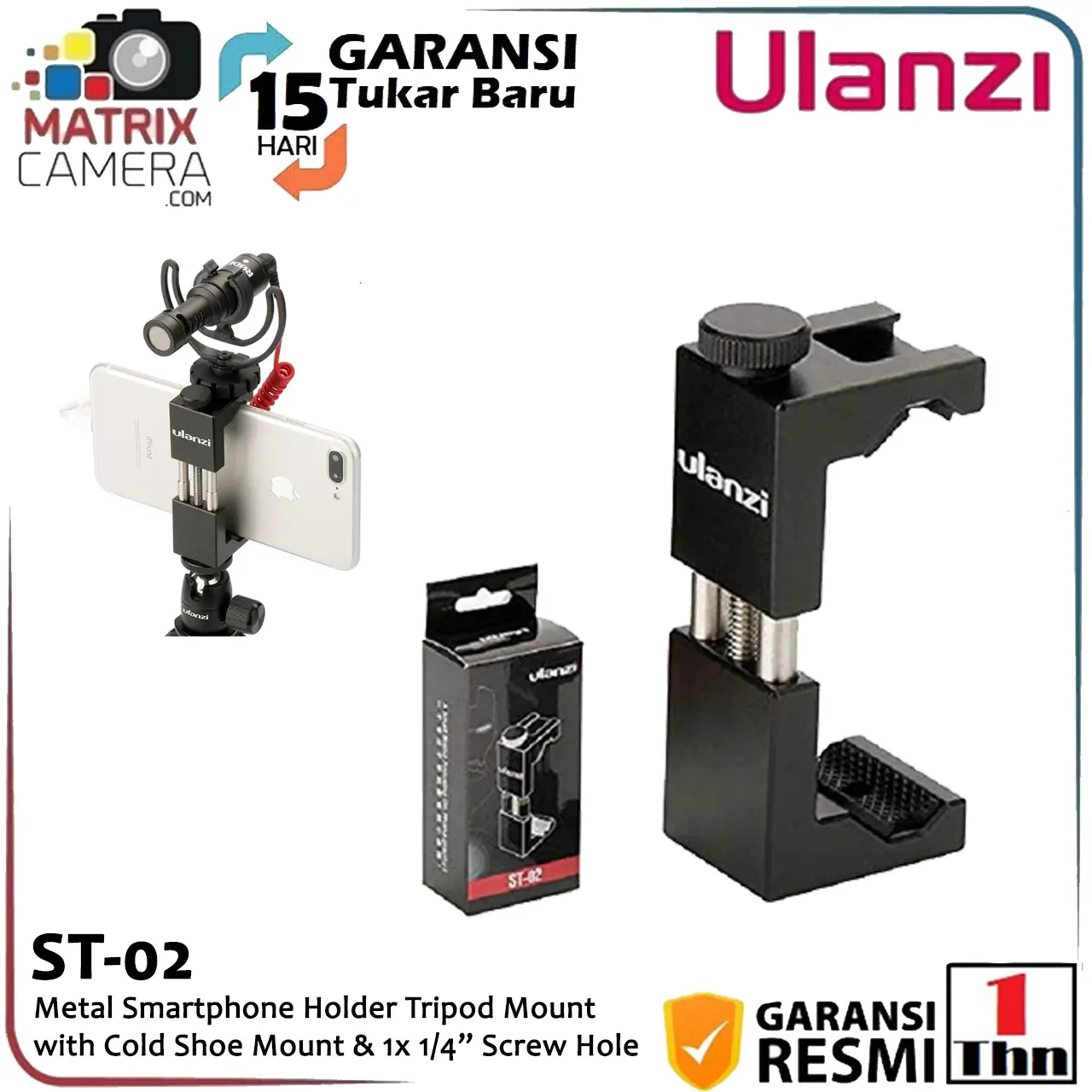 Ulanzi ST-02 Smartphone Phone Holder HP Vlog Tripod Mount