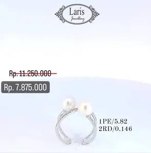 cincin mutiara diamond fashion terbaru limiter 18k