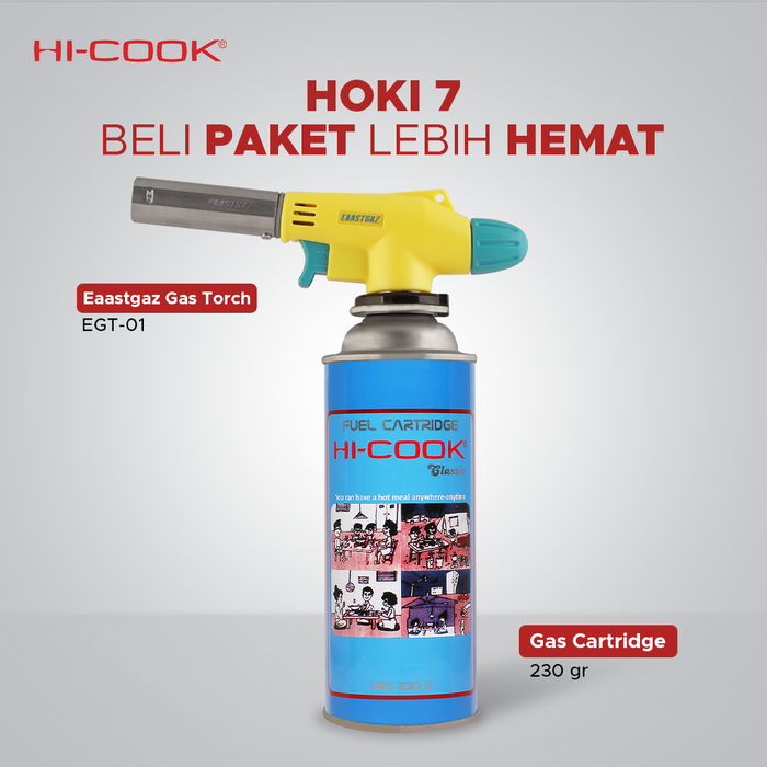 Gambar Paket Hoki 7 - Eaastgaz Gas Torch EGT-01 + Gas Cartridge 230 gram dari Hi Cook Indonesia Kota Administrasi Jakarta Barat Tokopedia