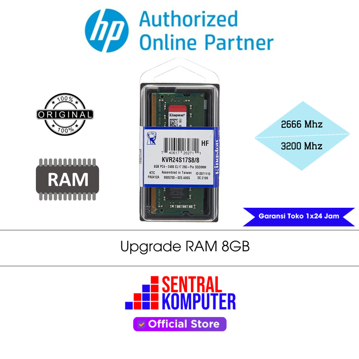 Gambar upgrade RAM 8GB DDR4 - 3200Mhz dari Sentral Komputer-HP Authorized Kota Administrasi Jakarta Timur Tokopedia