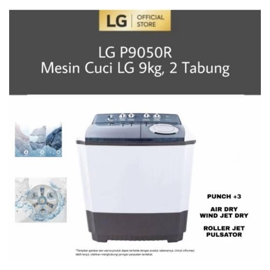 Gambar LG P9050RTB Mesin Cuci 2 Tabung 9 kg P9050 RTB P9050 Resmi dari tokopesonaelektrik Kota Tangerang Selatan Tokopedia
