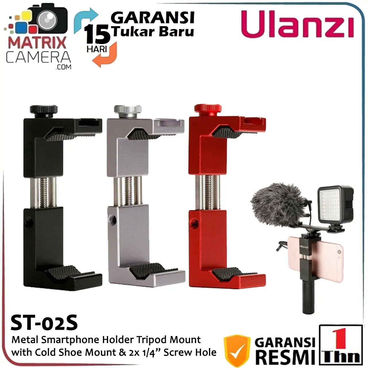 Ulanzi ST-02S Smartphone Phone Holder HP Vlog Tripod Mount