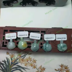 Kalung Liontin Giok Burma ukir Kura-kura mini + sertifikat