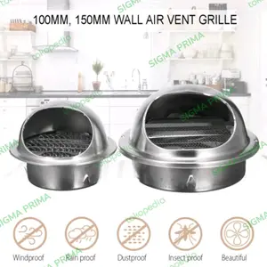 wall air vent grille 3 in cover ducting 3 in tutup exhaust fan