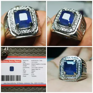 CINCIN PERMATA NATURAL BLUE SAPPHIRE OCTAGON MEMO NGR