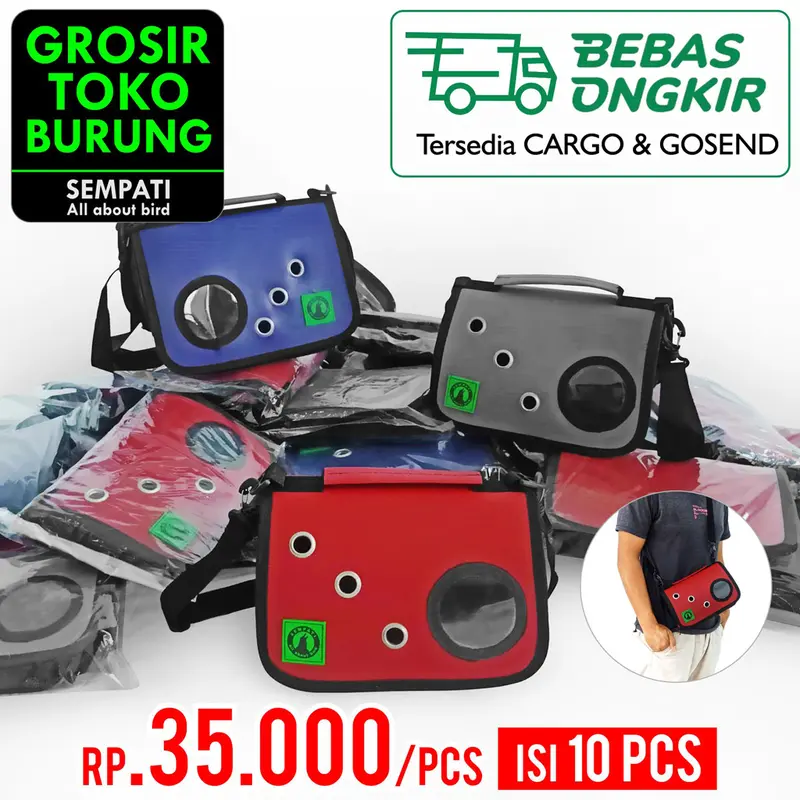 SEMPATI GROSIR Tas Untulan Burung Hamster Gecko Reptil Minimalis 10pcs 0