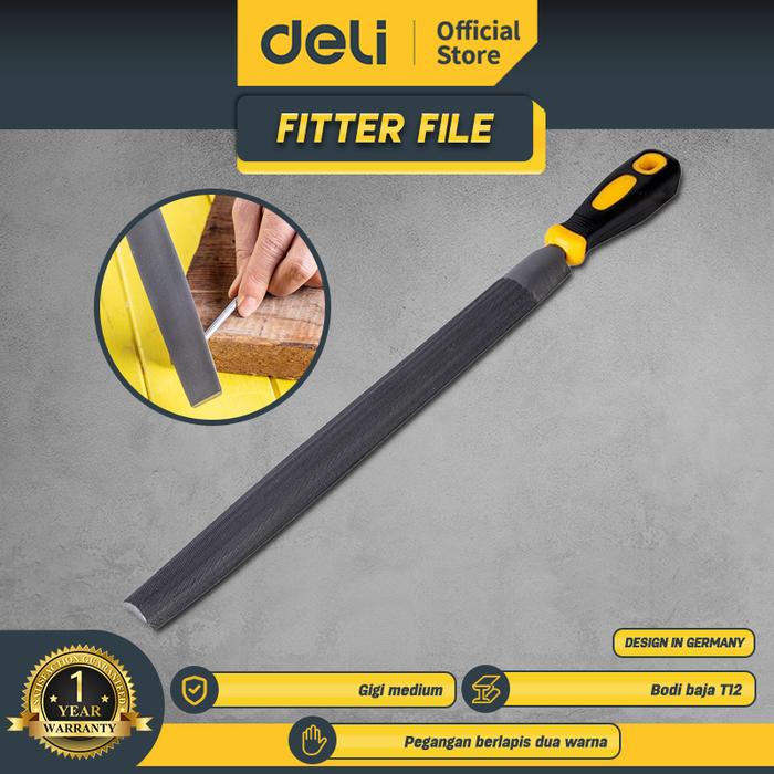 Gambar Deli Fitter File / Alat Kikir Besi Setengah Bulat 6" Perkakas DL66106 dari Deli Tools Official Kab. Tangerang Tokopedia