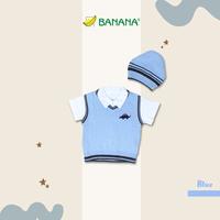 Gambar BANANA Setelan Rompi Rajut Bayi Laki - Laki Bordir Dino + Topi - Biru Muda, S dari BANANA Official Store Kota Administrasi Jakarta Timur 4 Tokopedia