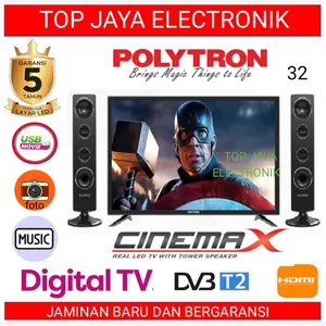 LED TV POLYTRON 32 INCH CINEMAX DIGITAL/LED TV 32 INCH POLYTRON DIGITAL TV GARANSI RESMI 5 TAHUN