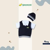 Gambar BANANA Setelan Rompi Rajut Bayi Laki - Laki Bordir Dino + Topi - Biru Muda, S dari BANANA Official Store Kota Administrasi Jakarta Timur 3 Tokopedia