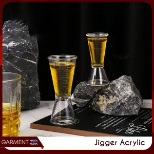 Jigger Acrylic Plastik Transparan Gelas Takar Gula Syrup Measuring